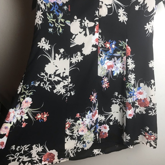Anthro | Black Floral Dress - Picture 5 of 8